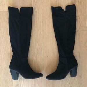 Qupid Over The Knee Faux Suede Boots